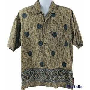 Vintage Zero Gravity Sport Mens Size L Island Print SS Button up Shirt